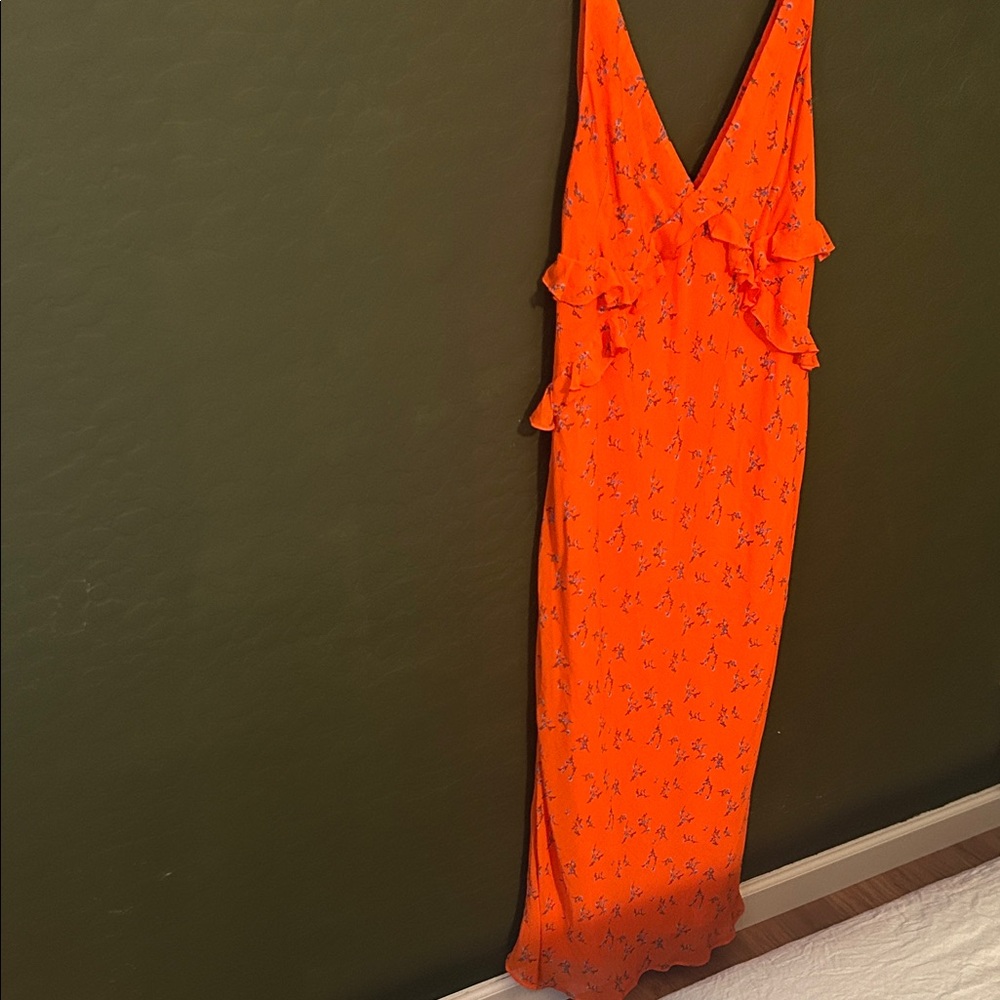 Urban Outfitters Orange Floral Maxi Dress